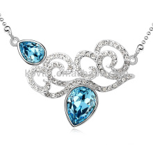 Italian wedding necklace jewelry blue sapphire necklace white gold bridal bijoux
